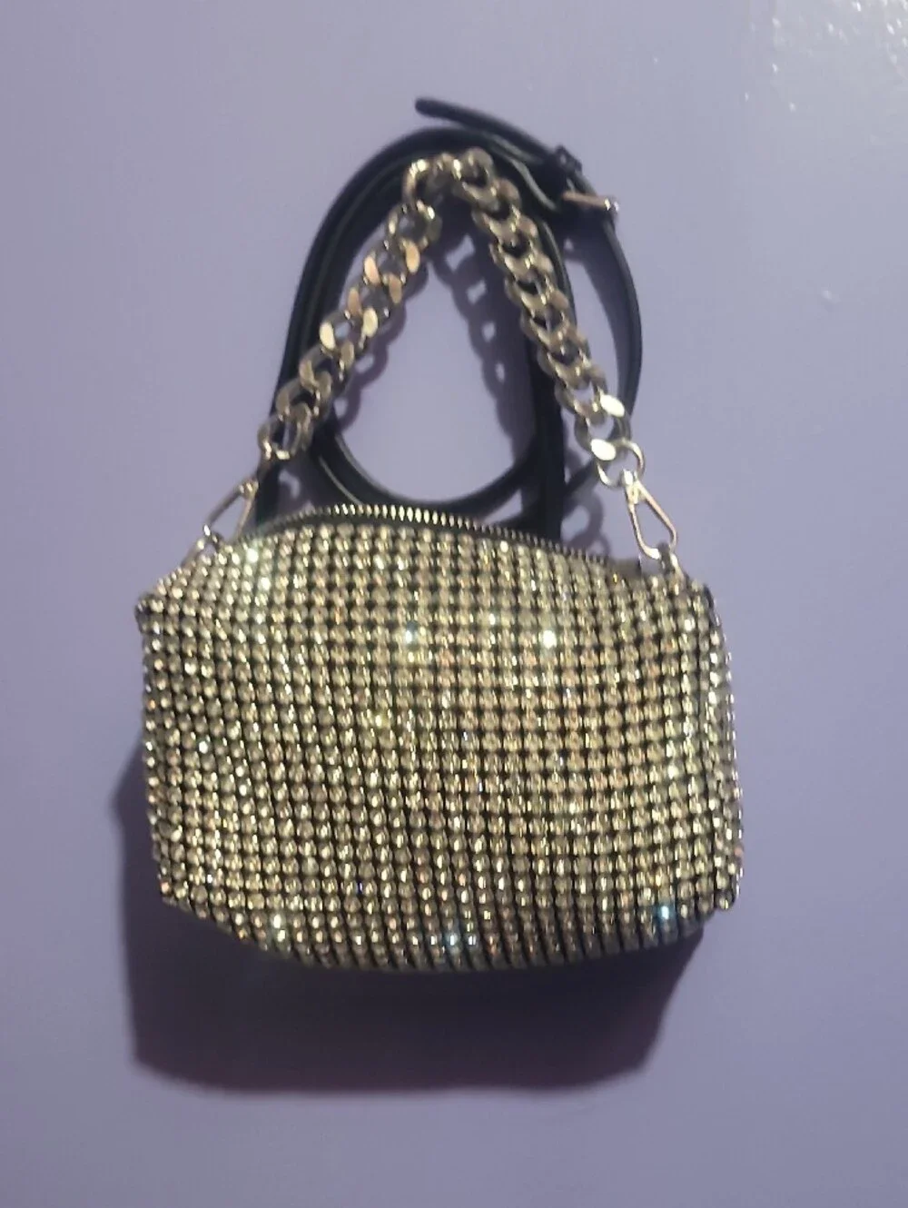 Aldo Silver Crystal Chain Wristlet